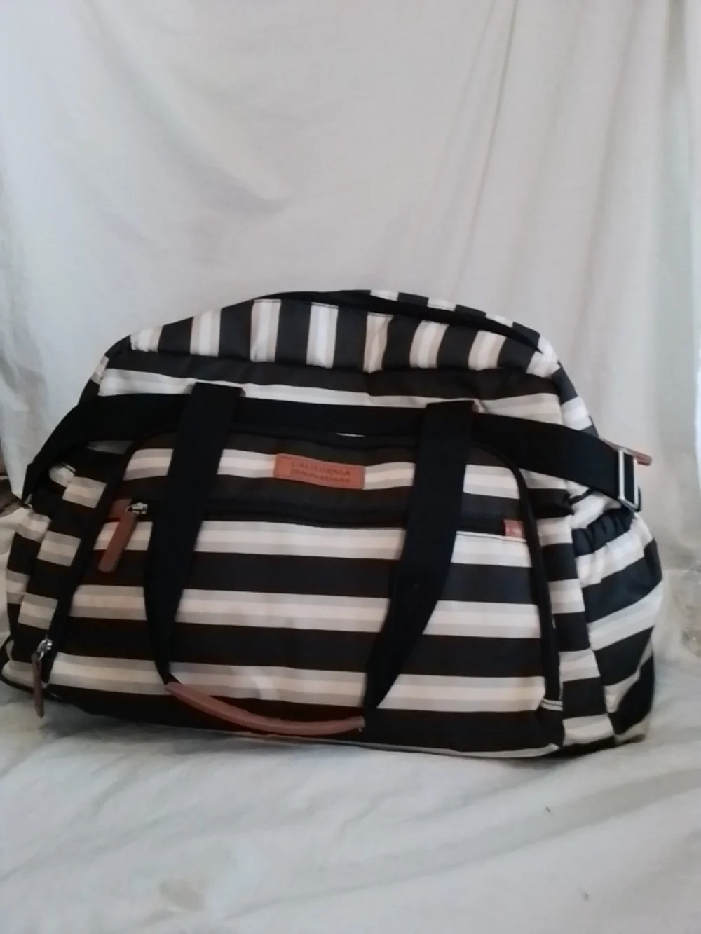 Striped Black & White Weekender Bag